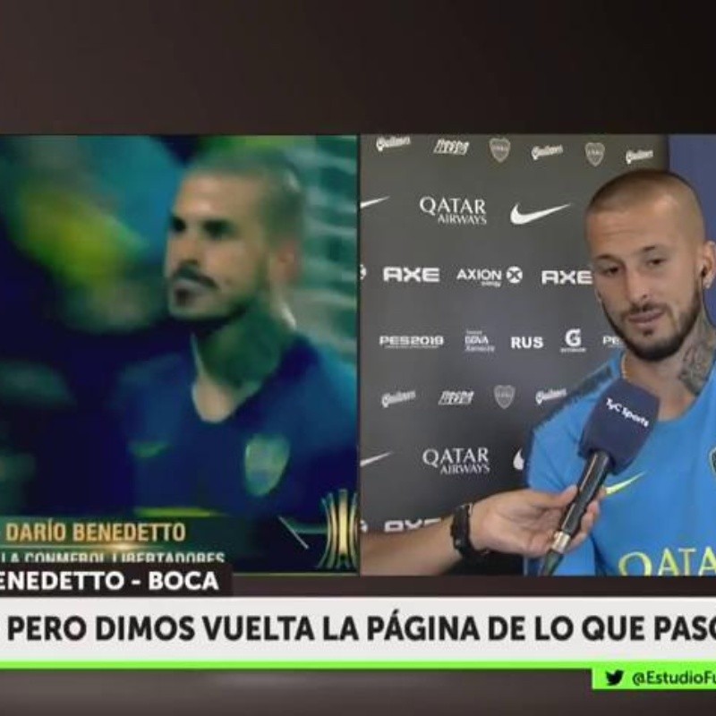 Benedetto dijo que usa el festejo de sacar la lengua "por cábala" y en River están llorando de la risa