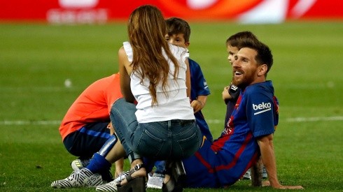 Foto de Messi con Antonella Roccuzzo.