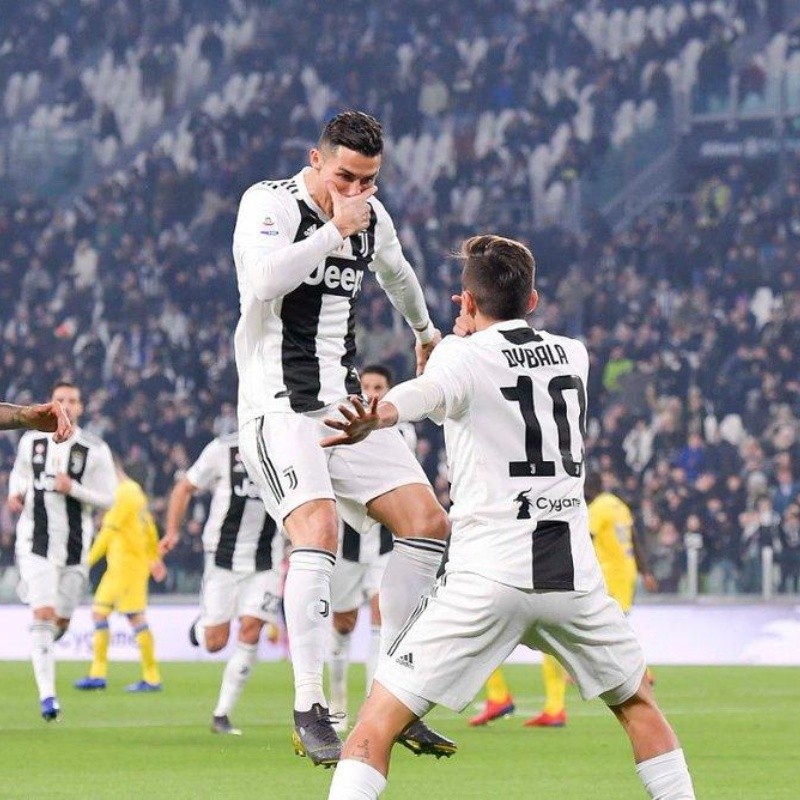 Dedicado a Cristiano: el particular festejo de Dybala tras su golazo