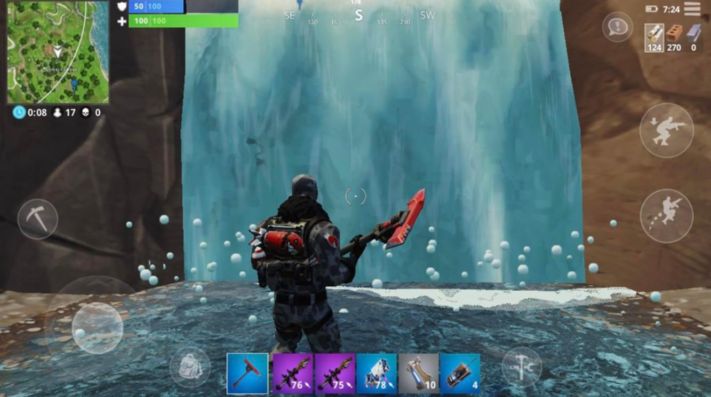 visita cascadas en fortnite desafio horas extra - ubicacion cascadas fortnite