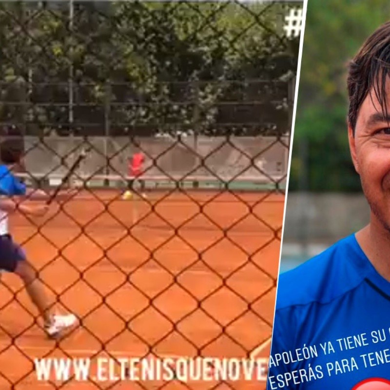 Gallardo cambió de deporte: lo filmaron jugando al tenis y causó furor en las redes