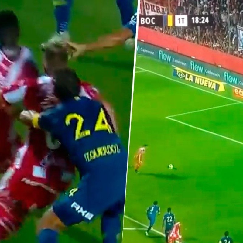 Izquierdoz agarró todo lo que tenía a su lado y Fragapane cambió penal por gol