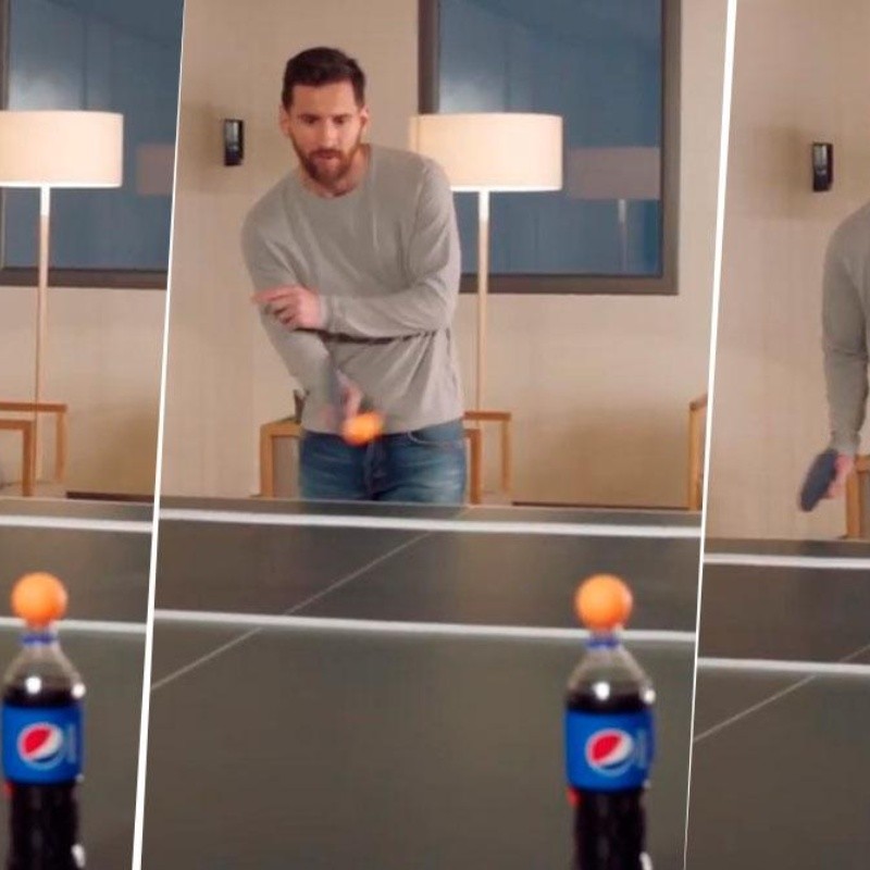 Video: Messi agarró una paleta de ping-pong y tardó dos intentos en tirar magia