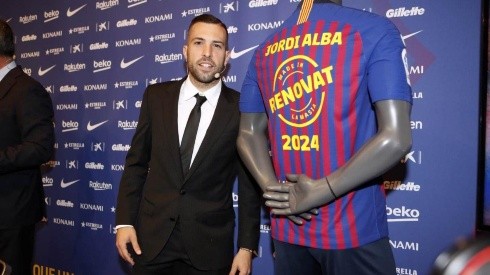 Jordi Alba, feliz con su nuevo contrato.