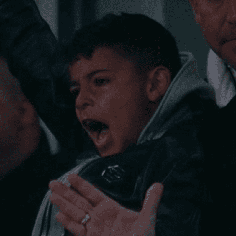 El grito de gol viral del hijo de Cristiano Ronaldo en el triplete de papá