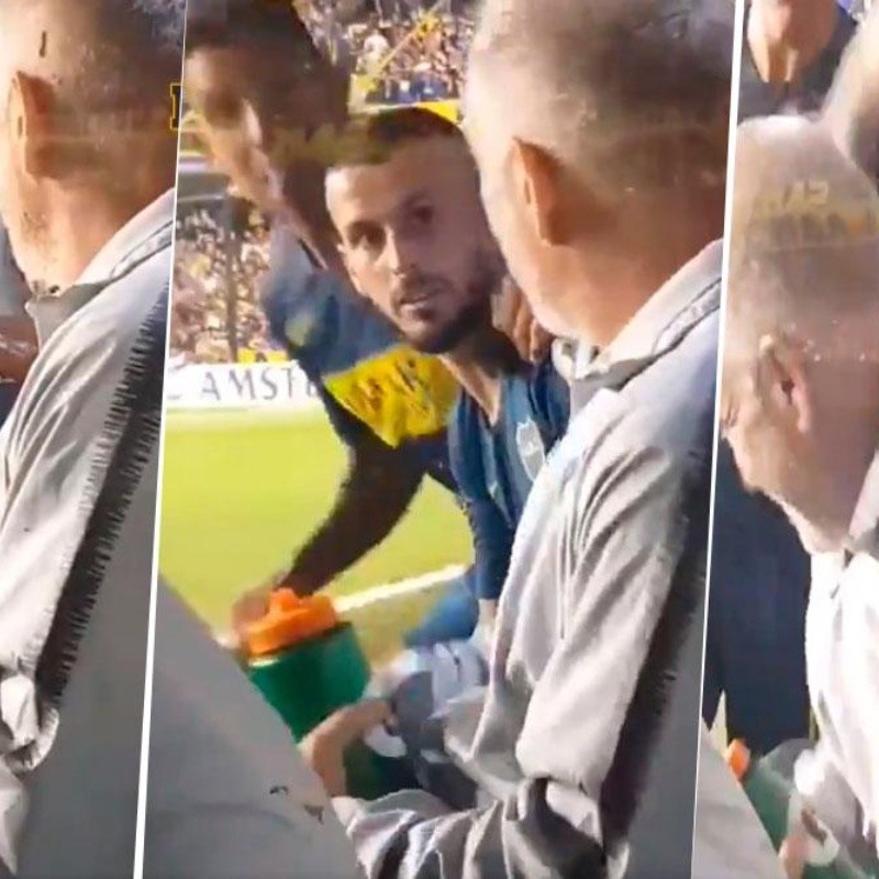 Lo que la TV no mostró: la reacción de Tevez y Benedetto cuando el kinesiólogo de Boca les tiró agua