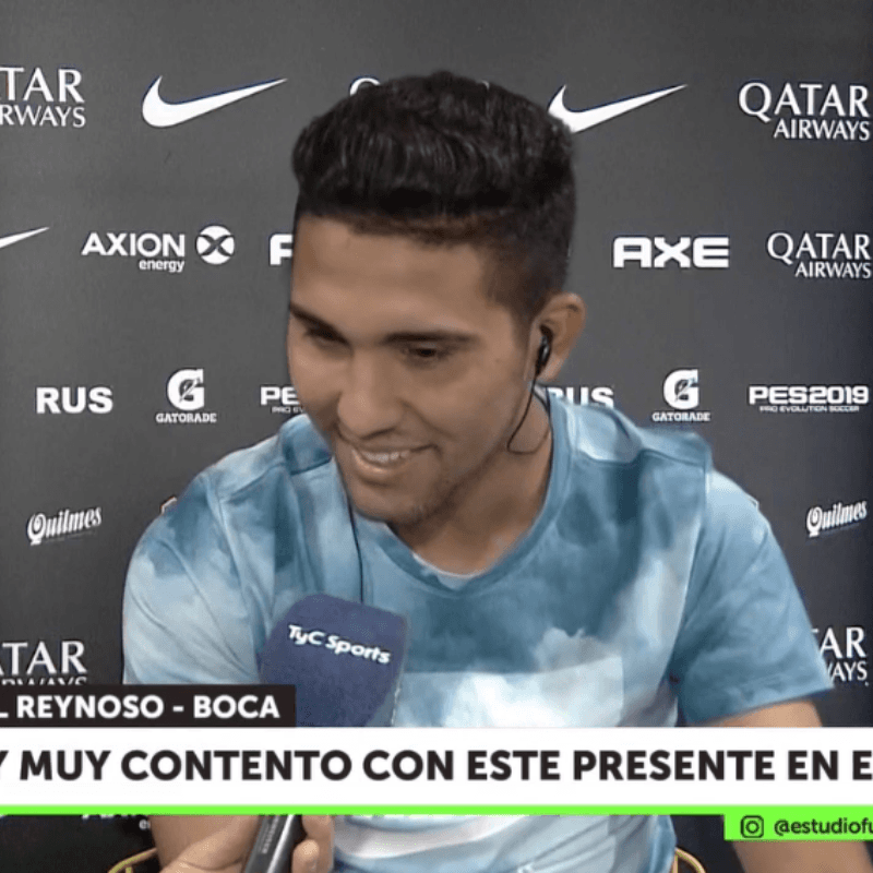 La respuesta de Reynoso cuando le preguntaron por su gol y el de Messi