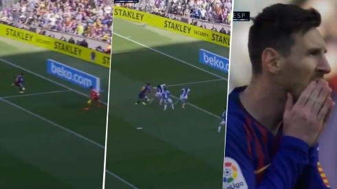Messi quedó contra el arquero, volvió para atrás para bailar a la defensa ¡y la tiró por arriba!