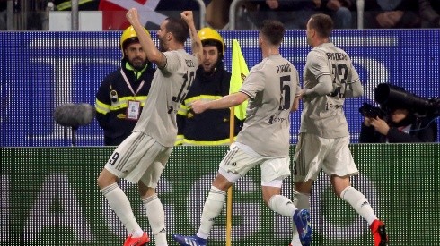 El festejo del primer gol de Juventus.