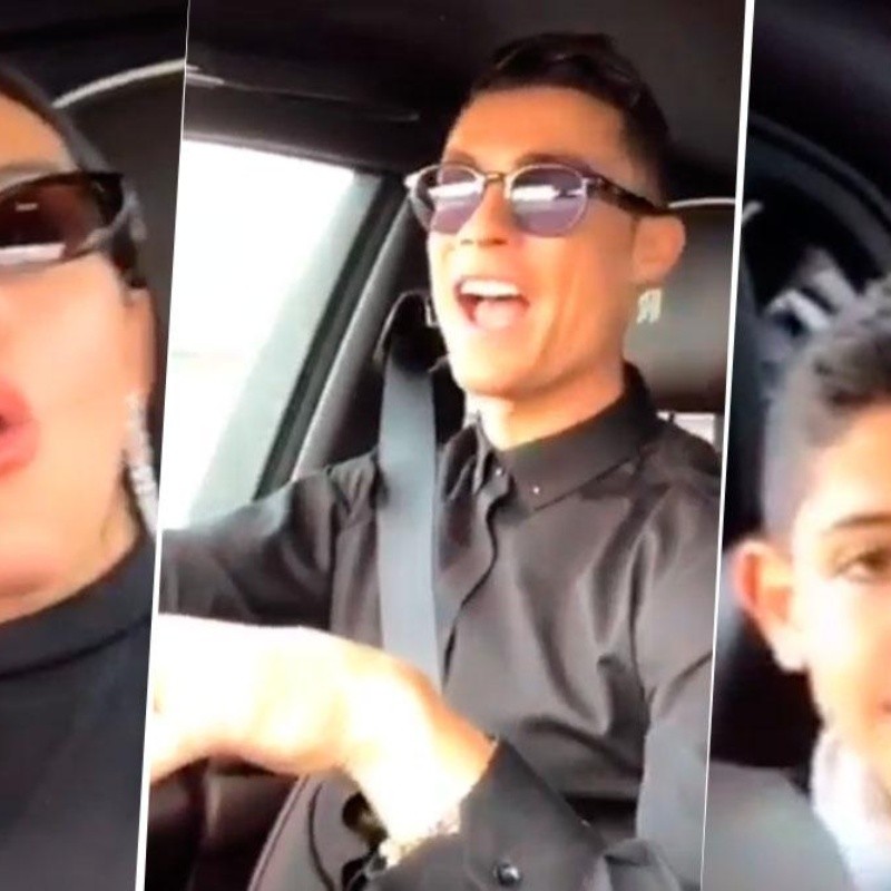 Modo finde: Cristiano Ronaldo subió video cantando en el auto con Georgina y Cristianito