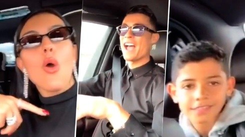 Modo finde: Cristiano Ronaldo subió video cantando en el auto con Georgina y Cristianito