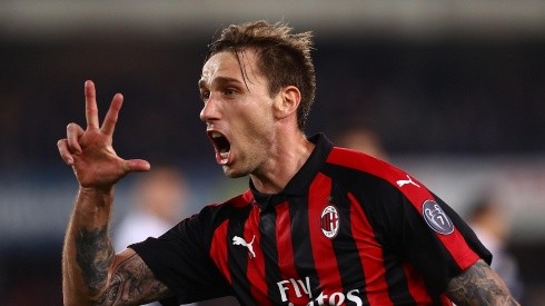 Biglia festejando un gol en el fútbol italiano.