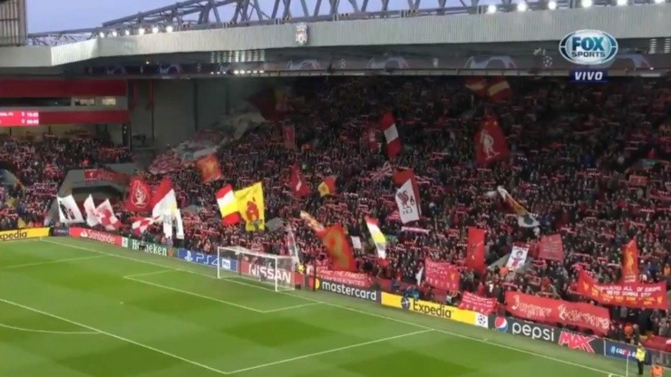 El estadio de Anfield, colmado.