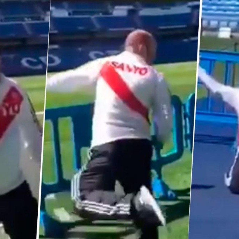 Un hincha de River visitó el Bernabéu e hizo un show inédito simulando el gol del Pity