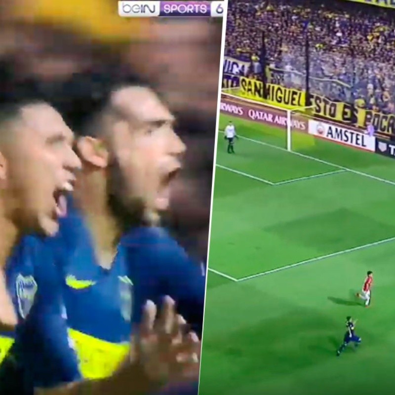 Buffarini dejó la vida, tiró el centro y Reynoso metió la cabeza para el gol de Boca