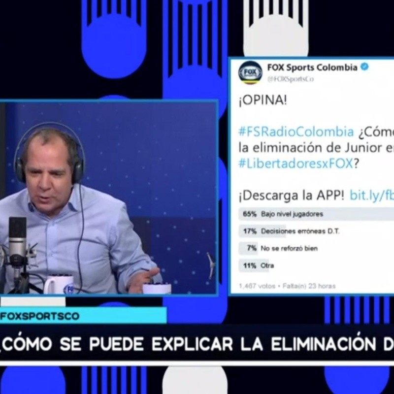 Luis Arturo le pegó con todo a Junior: "Da pena verlo en la Copa Libertadores"