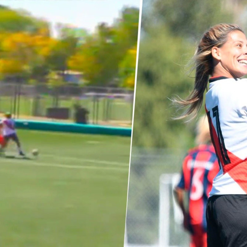 Metió un golazo para River en fútbol femenino ¡y lo festejó como Pratto!