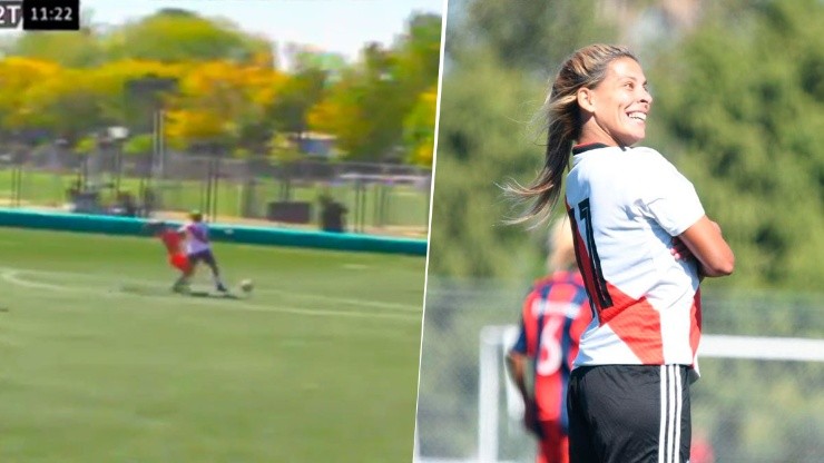 Metió un golazo para River en fútbol femenino ¡y lo festejó como Pratto!