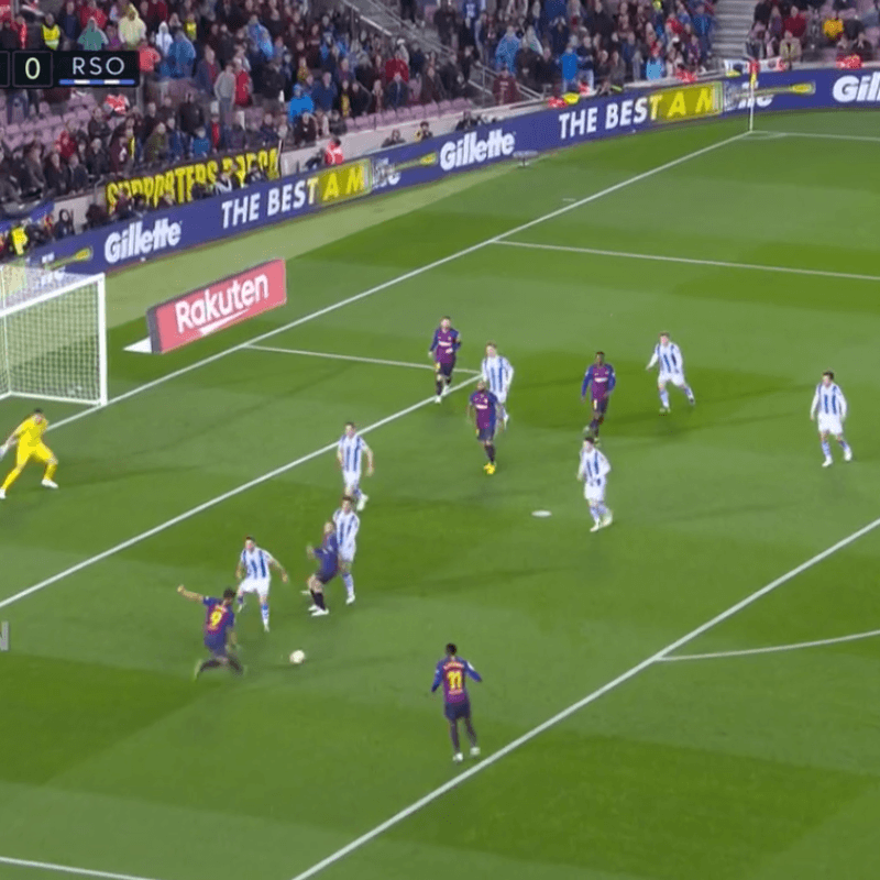 Gran jugada de Messi, remate endiablado de Suárez y atajada impecable de Rulli