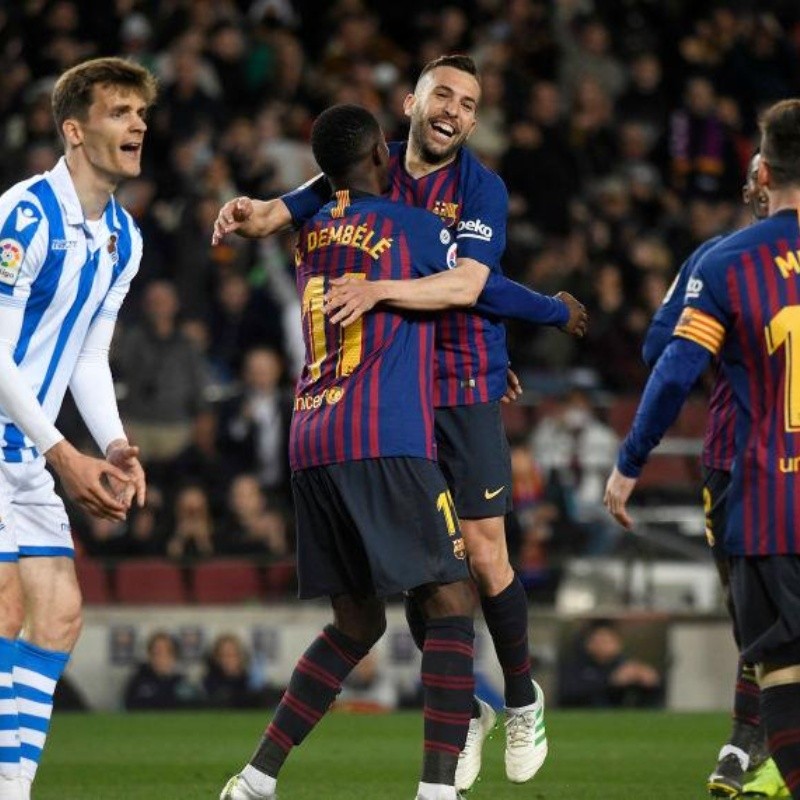 Jordi Alba hizo de Messi para que Barcelona le gane con lo justo al Real Sociedad