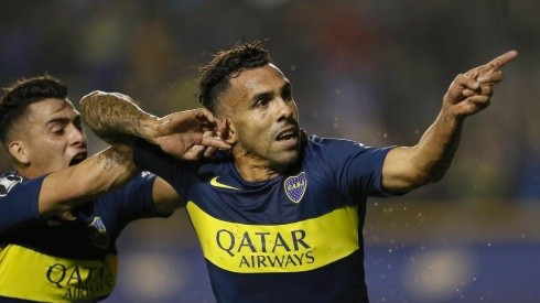 Tévez y un festejo que le dio el primer puesto a Boca.