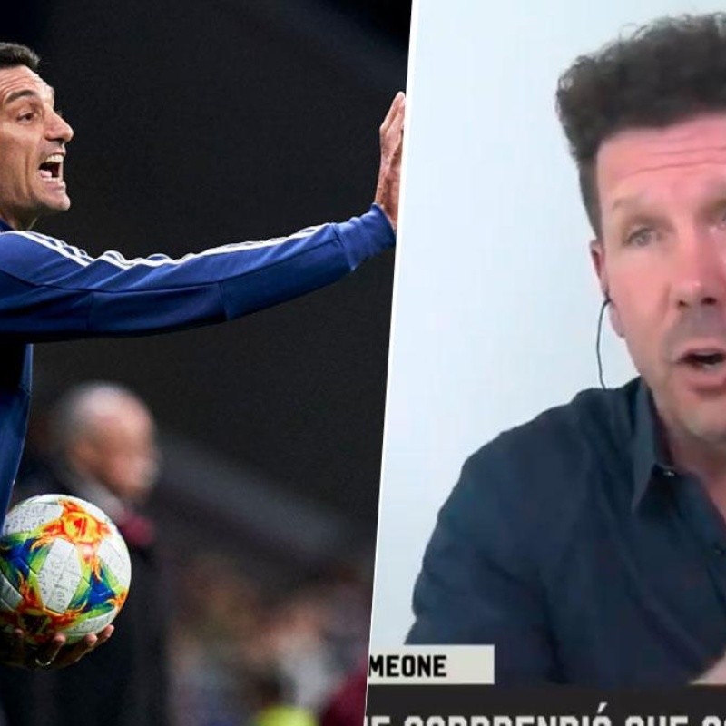 Simeone bancó a Scaloni: "¿Quién te dice que gana la Copa y le tienen que pedir que se quede?"