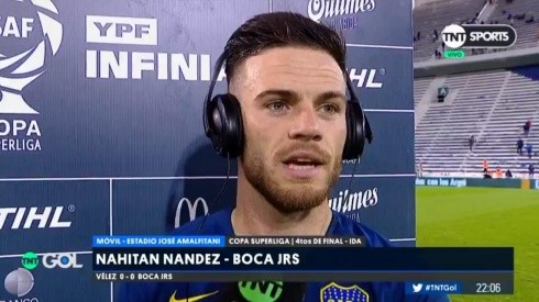 Nahitan Nández después del partido.