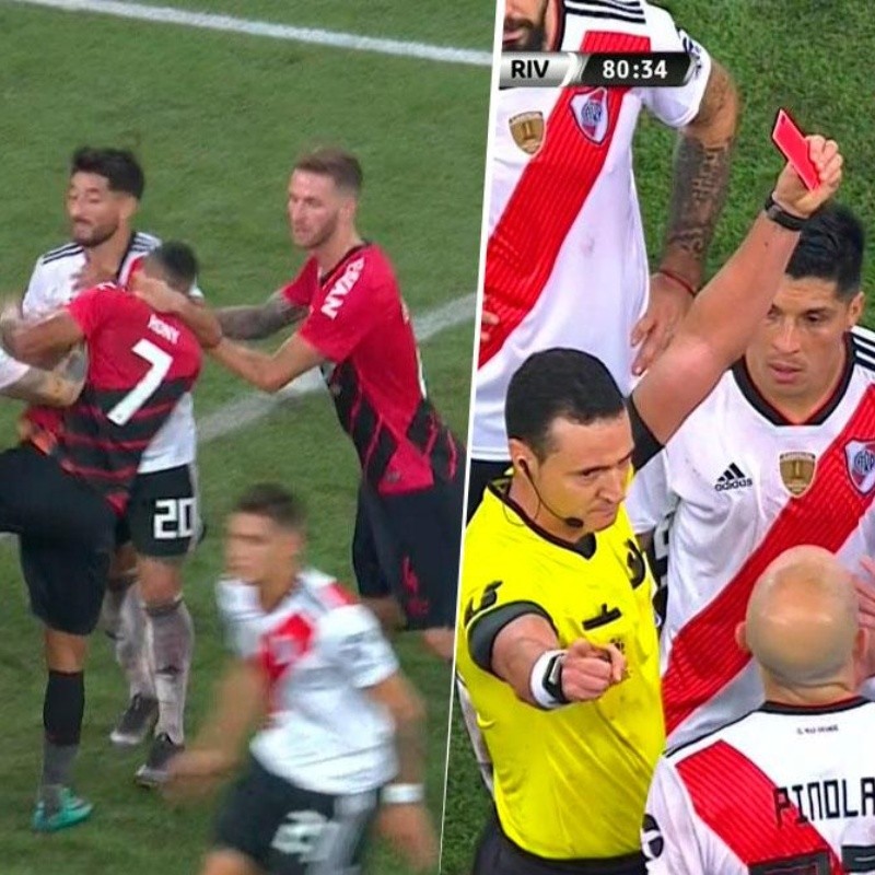 River jugó a 'Titanes en el ring' en el área y Casco vio la roja por un cortito