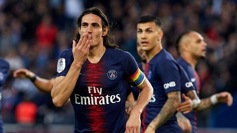 Cavani festejando un gol en Paris Saint-Germain.