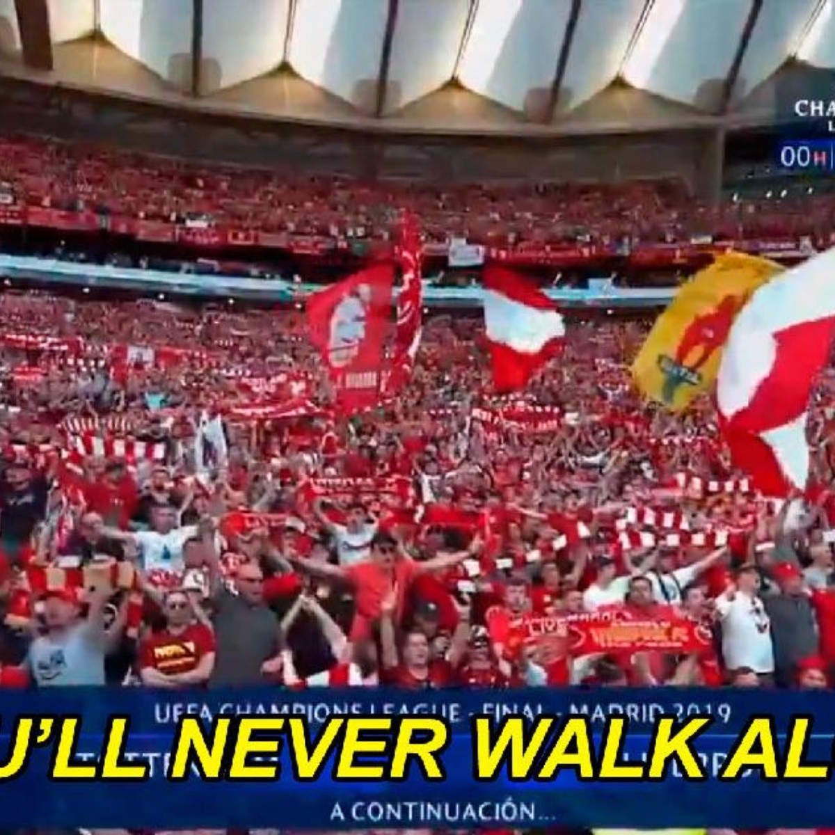 Piel De Gallina Asi Sono El You Never Walk Alone Del Liverpool En El Wanda Bolavip