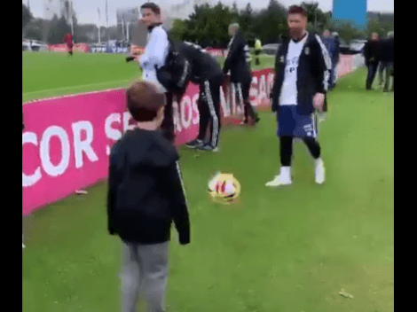 Otro sueño cumplido: Messi jugó al fútbol con el hijo de un ídolo de Boca