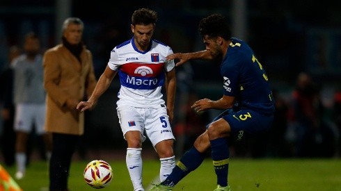 Lucas Menossi durante la final contra Boca.