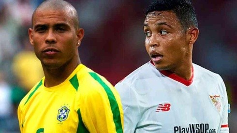 Camilo Vargas y Luis Fernando Muriel en la primera rueda de prensa de Colombia en Brasil.