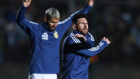 Foto de Lionel Messi con el Kun.