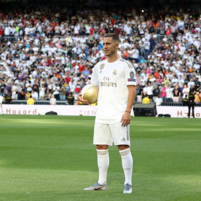 El club más exigente: en la presentación de Hazard, el Bernabéu pidió por otra estrella