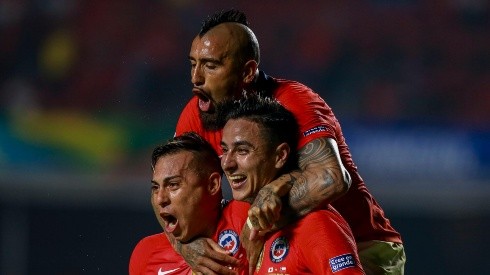 La felicidad de los futbolistas chilenos.