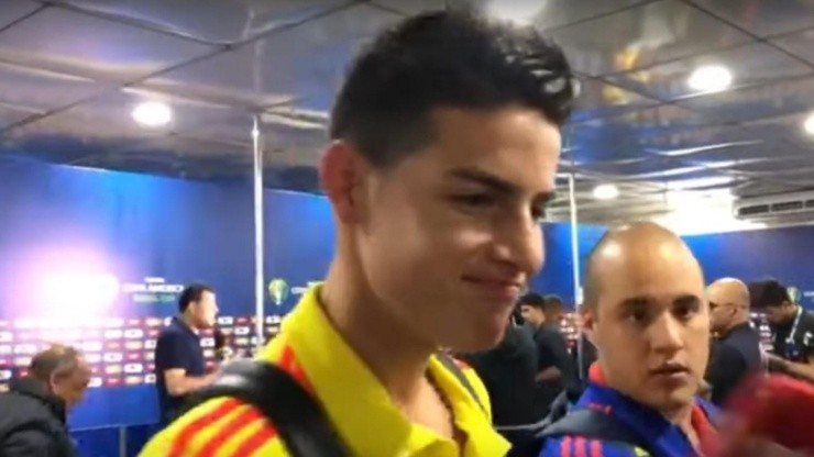 La reacción de James Rodríguez cuando le preguntaron por Ancelotti