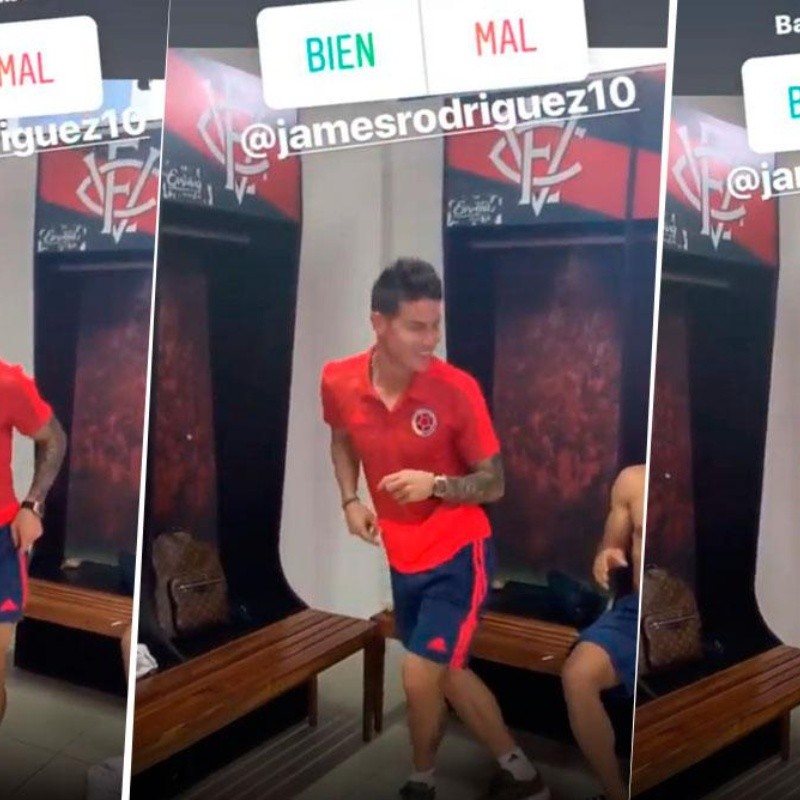 La Selección Colombia de fiesta: Cuadrado subió un video de James Rodríguez bailando en el vestuario