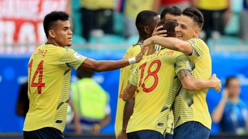 La alegría de los jugadores colombianos.