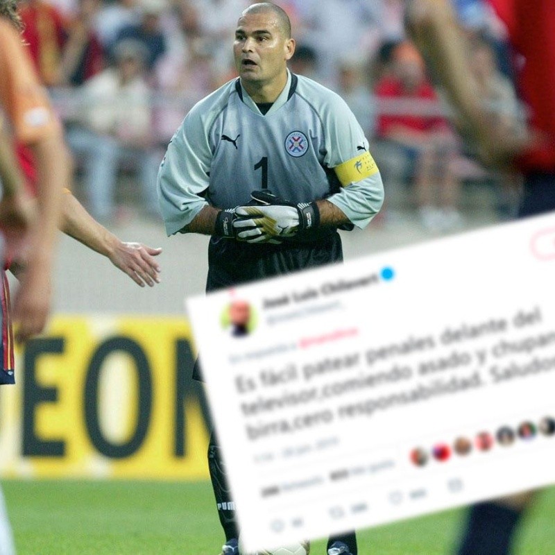 Chilavert troleó fuerte a un seguidor que se metió con Paraguay: "Es fácil comiendo asado"