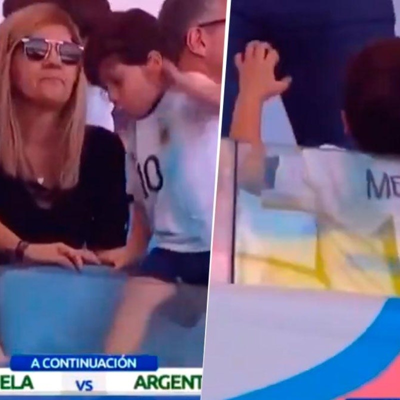 Este nene es diabólico: Mateo Messi pisó a Thiago, lo hizo llorar y se fue festejando