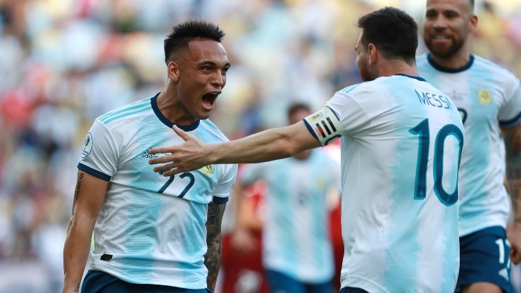 Lautaro grita su gol ante Venezuela. (Getty)