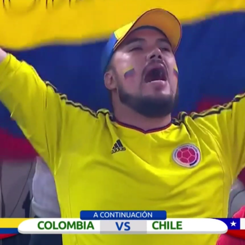 ¡Con alma y corazón! Así se escuchó el himno de Colombia previo al duelo contra Chile