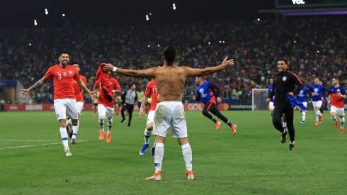 Foto de los jugadores de Chile celebrando.