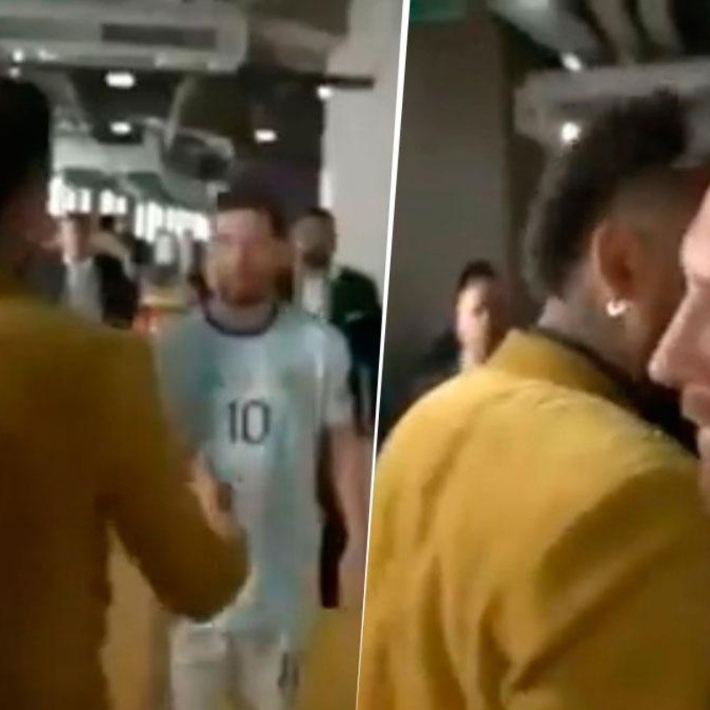 Video: así fue el frío encuentro entre Messi y Neymar en el túnel del estadio