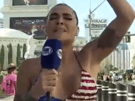 En bikini, Erika Fernández se echó agua encima en Las Vegas