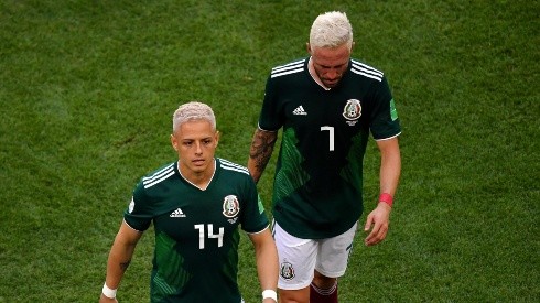 Chicharito Hernández y Layún, durante el Mundial de Rusia 2018. (Foto: Getty)