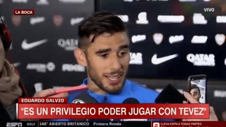 Eduardo Salvio frenó la pregunta de un periodista y tiró: "Me gustaría aclararlo"