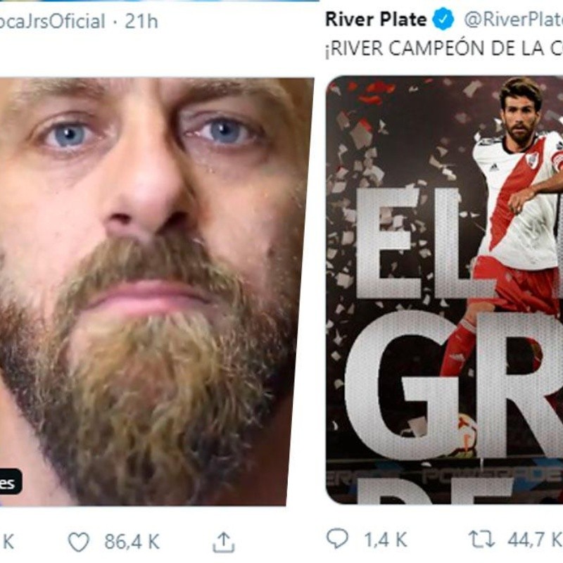 Twitter: Boca con De Rossi le ganó al River campeón de la Libertadores