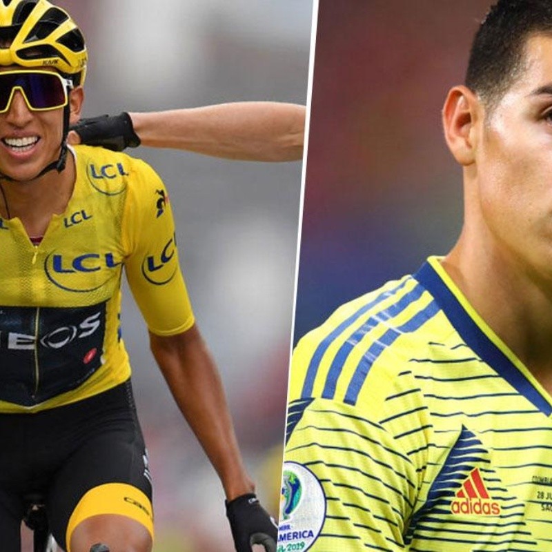 De un ídolo a otro: llegó el saludo de James Rodríguez para Egan Bernal